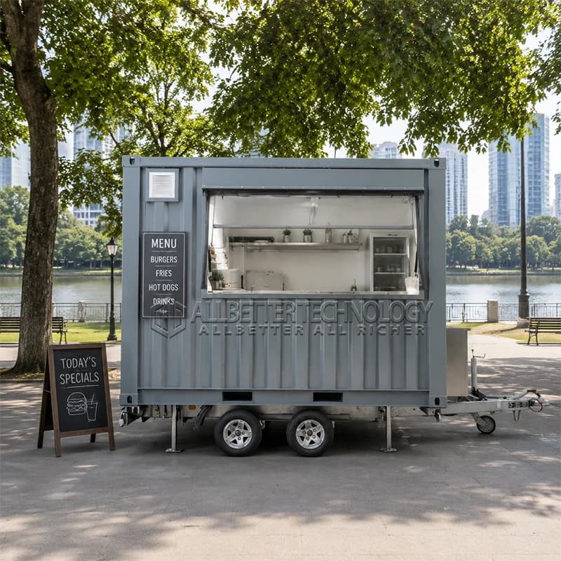Allbetter Food Trailer New Arrival Food Truck Container Kitchen Fully Equipped Pizza BBQ Lemonade Ice Cream Coffee CE Vendor