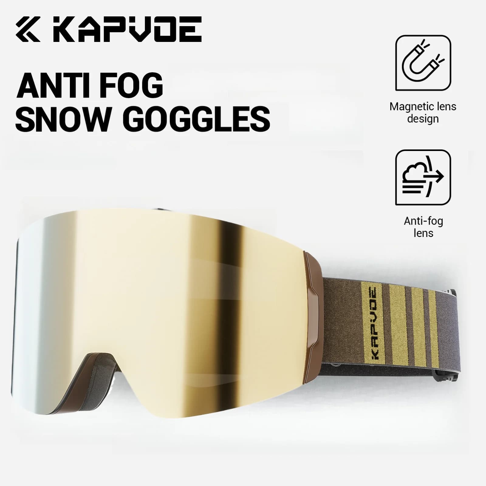 Kapvoe Occhiali da neve Anti-Fog Fotocromatici Occhiali da sci Maschera da snowboard per uomo Donna Kit Occhiali di protezione UV400 Motoslitta Inverno
