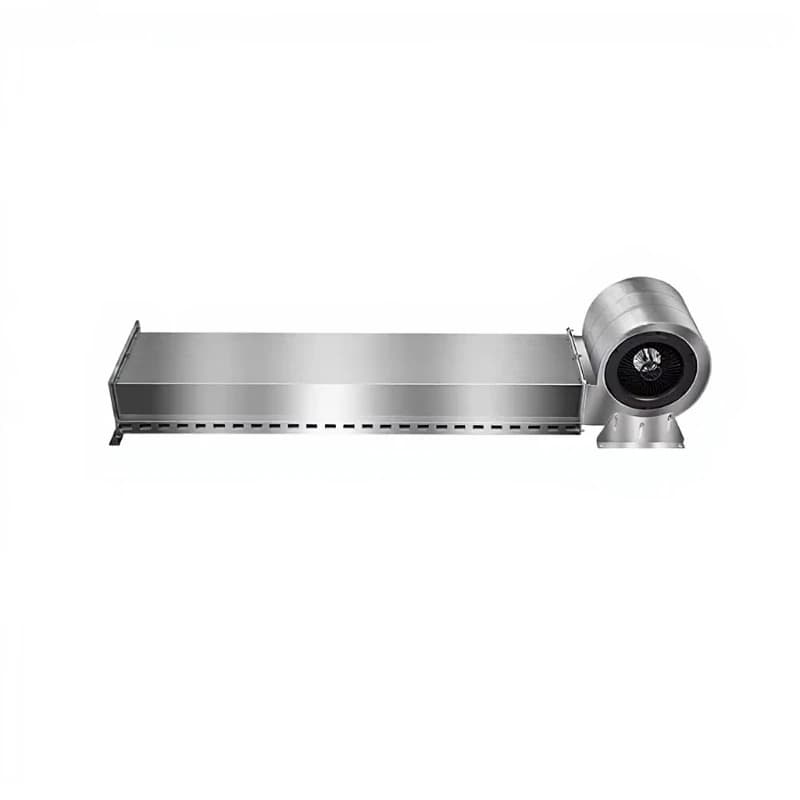 High-quality stainless steel industrial air curtain with ceiling fan bracket, suitable for large industrial doors