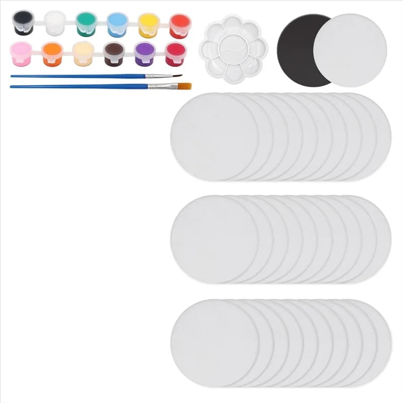 AT13 Mini pannello magnetico in tela da 30 pezzi da 2,6 pollici, pannello in tela per pittura magnetica con set di pittura