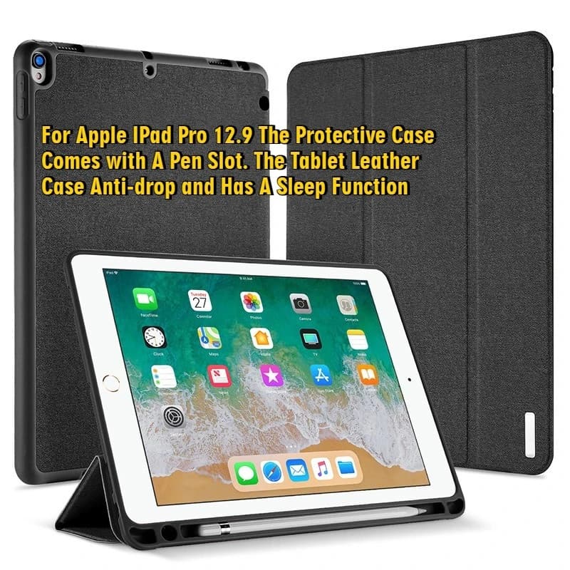Per Apple IPad Pro 12.9 La custodia protettiva viene fornita con un slot per penna. La custodia in pelle per tablet antigoccia e ha una funzione Sleep