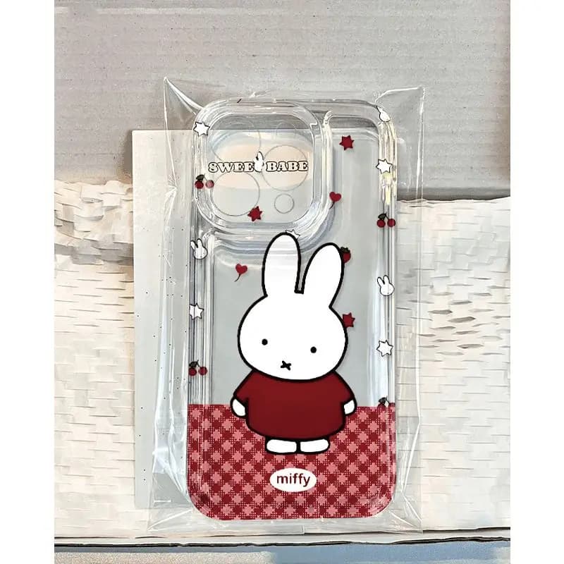 Miffy Cute Simple Anti Drop Wear Resistant Phone Case Cartoon Full Pack Soft Rubber Suitable for Iphone 12 13 14 15 16 Promxs