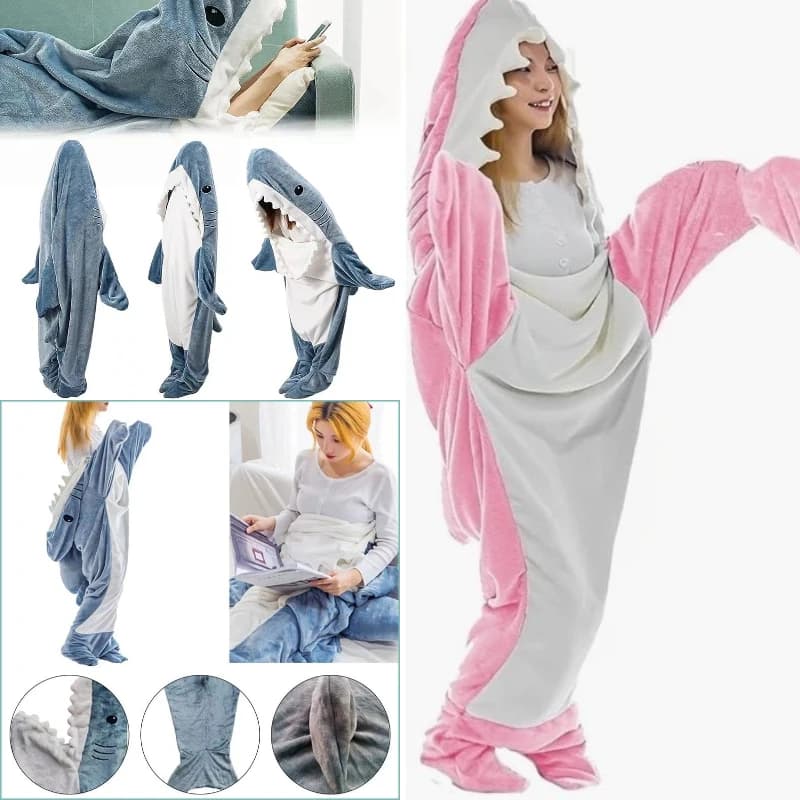 Winter pyjamas in hot thick thickened flannel Squalo Animal sleeping bag Woman Long sleeve A piece Homewear Girl Large dress