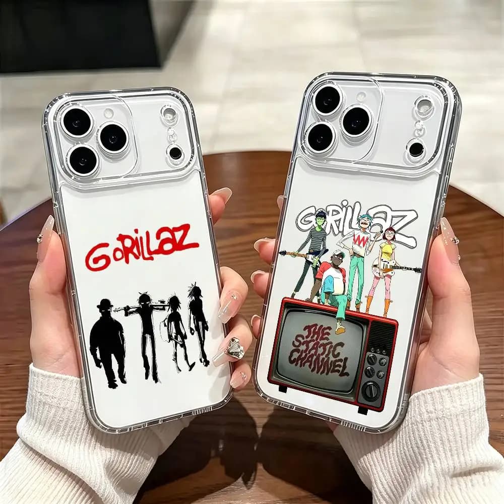 Rock Band G-Gorillaz Phone Case Transparent Silicone Soft For iPhone 17 16 15 14 13 12 11 Mini Pro Max Plus