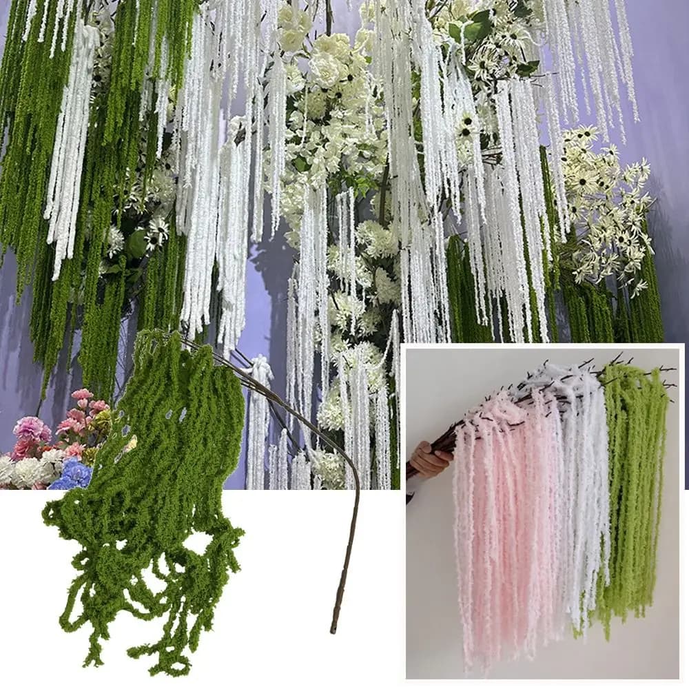 Multicolor Amaranthus Artificial Hanging Plant Yarn Ornament Hanging Long Tassel Flower Photo Props Accessories