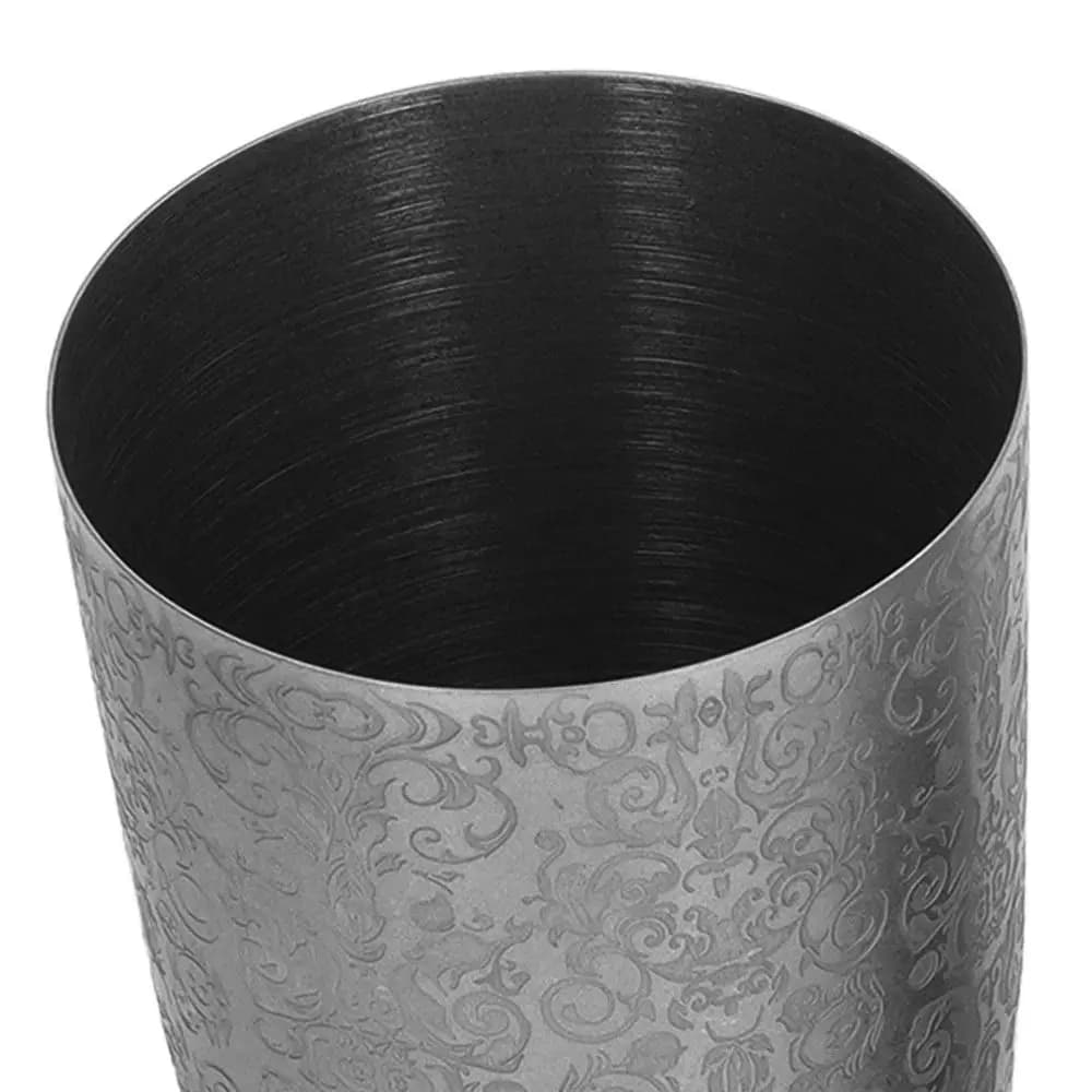 Set da 2 pezzi con motivo inciso, Boston Shaker in metallo, set di shaker per cocktail in acciaio inossidabile, contenitori pesati, shaker in acciaio inossidabile argentato