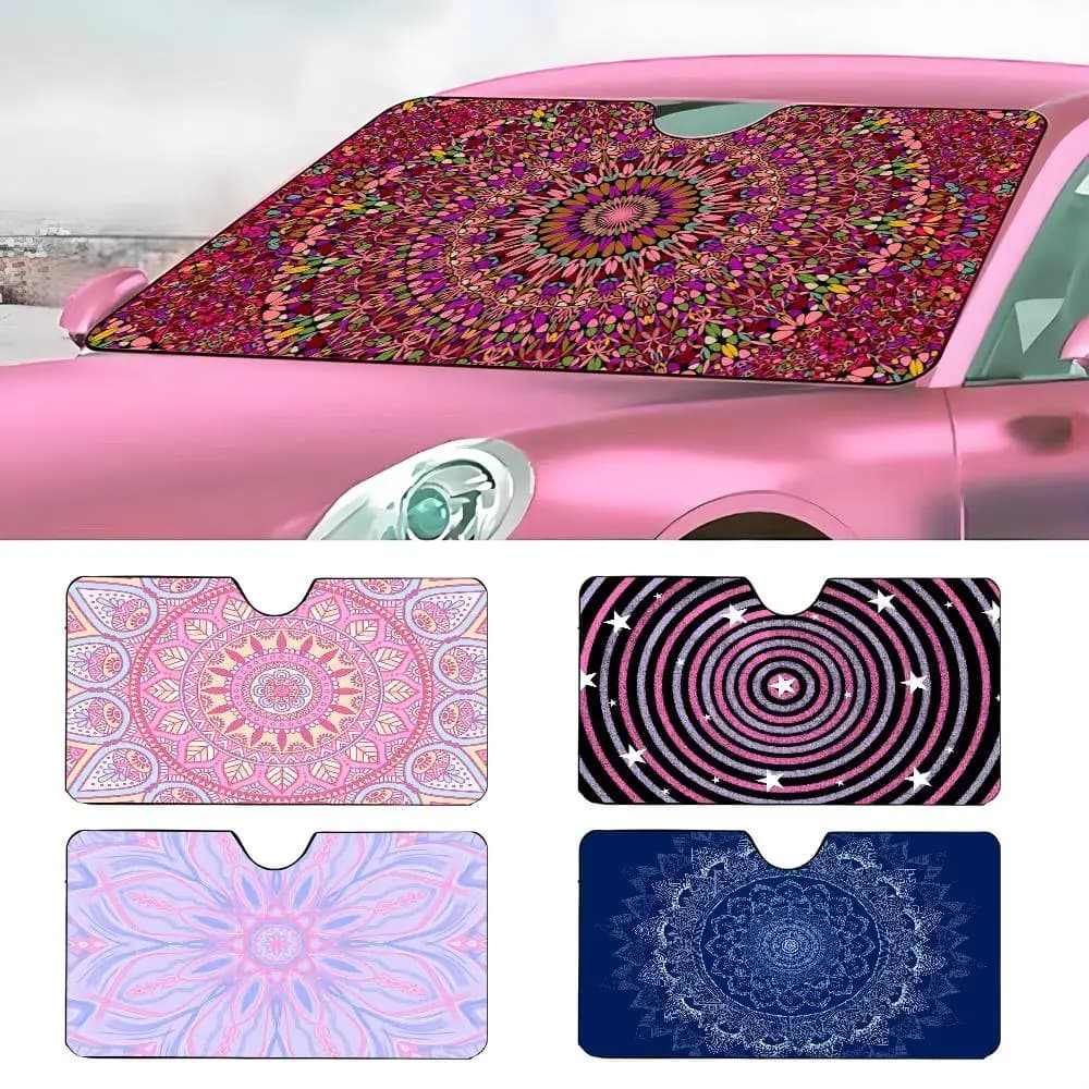 Parasole per auto Bohemian Mandala Parasole per parabrezza per auto Protezione UV e dispositivo di raffreddamento interno