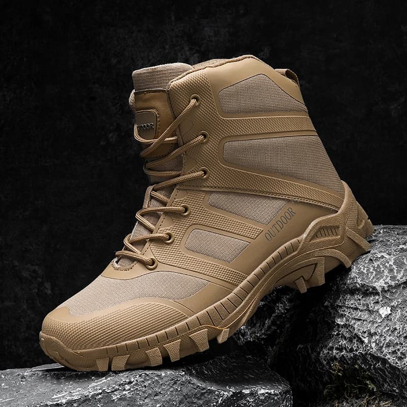 Stivali da Combattimento Desert per Uomo, Impermeabili, per Addestramento all'Aperto, Antiscivolo, Scarpe da Trekking Traspiranti, Stivali Tattici