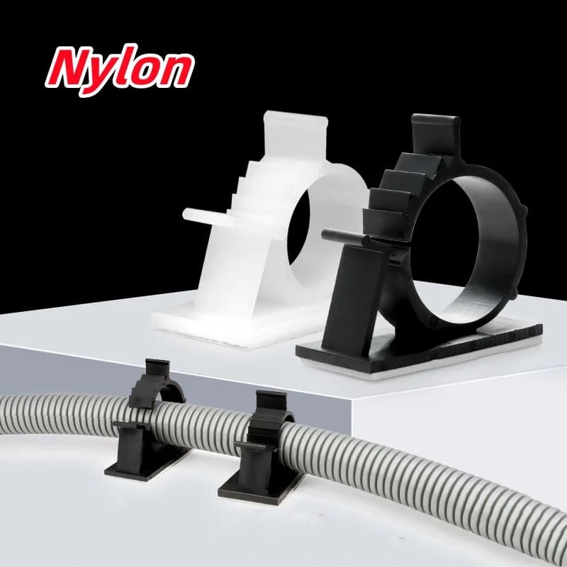 Fascette regolabili in nylon bianco nero Supporti per morsetto per filo autoadesivo Clip per organizer per cavi per avvolgitore di ricarica per TV per PC per auto