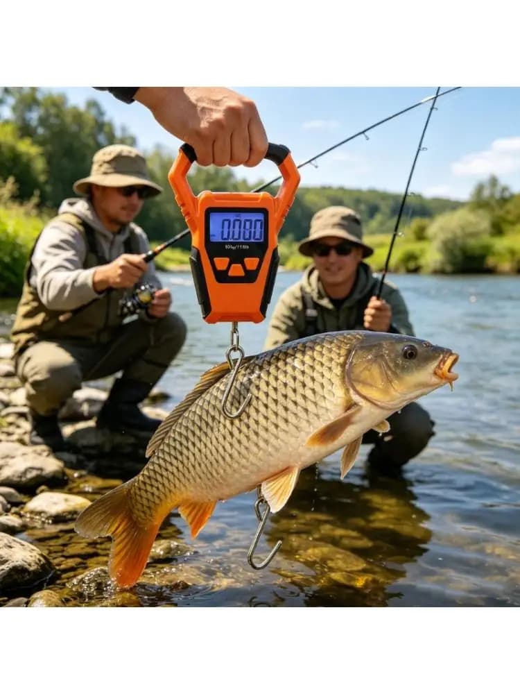 Electronic Fishing Scale Luggage Scale With Hook for Travel LCD Backlit Scale