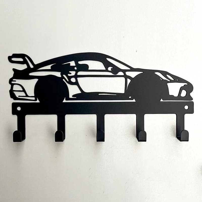 Mount Race Car Key Hanger 5 Hooks Farmhouse Key Holder for Wall Rack Metal Organizer Key Holder