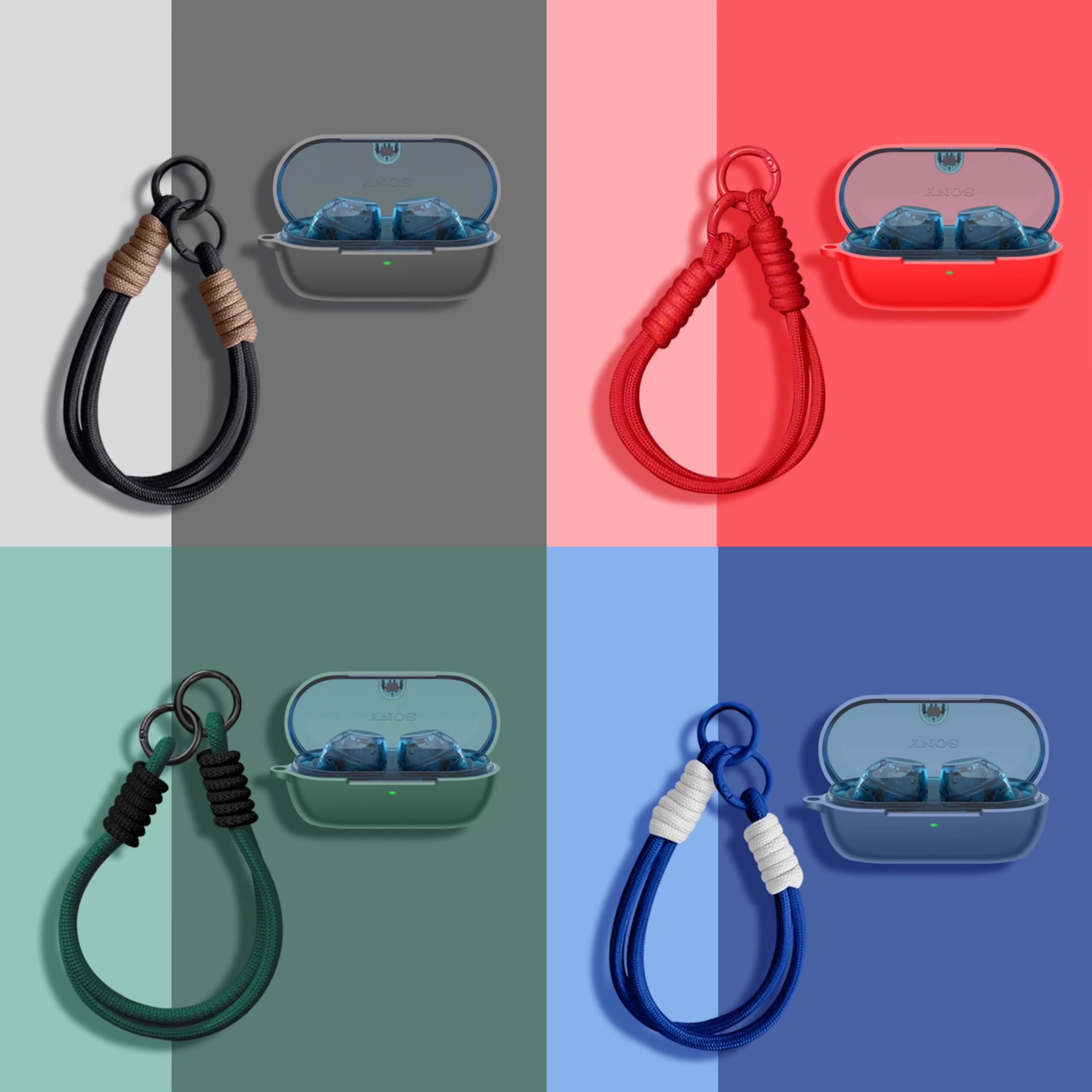 Silicone earphone case with fashion rope Shockproof housing for Sony WF-C710N / WF-C510 / WF-C500 / WF-C700N Wireless headphone bags