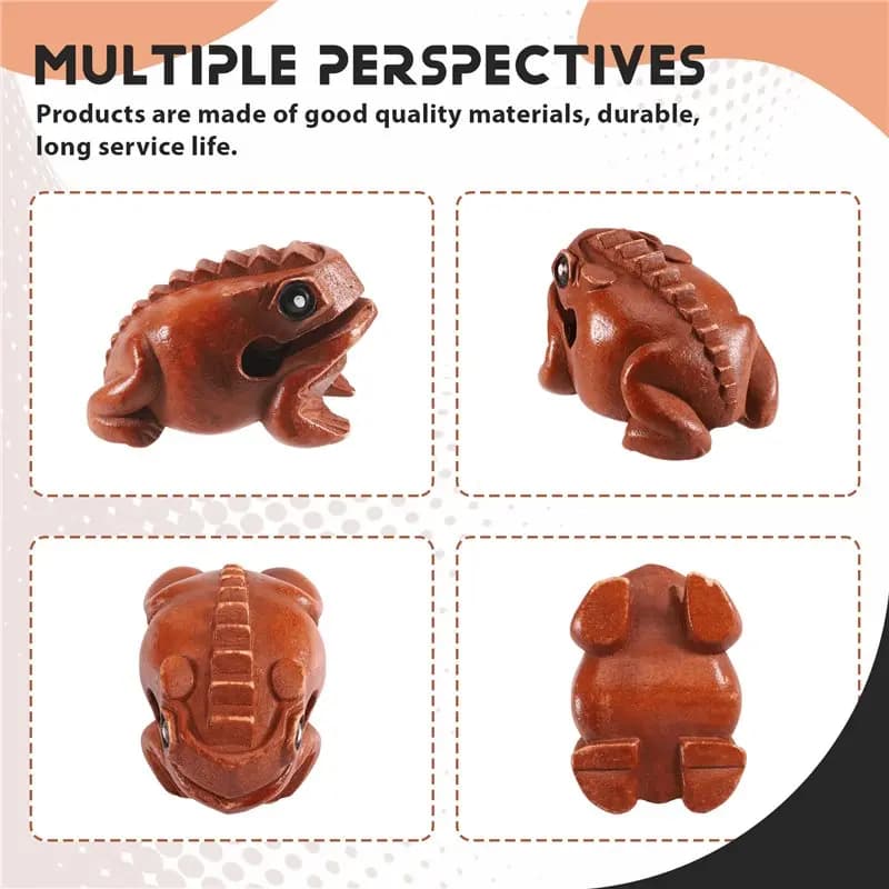 ABVE-Frog Rasp, Small Instrument Musical Wooden Percussion Wood Block Of Frog Noise Maker, Cool Music Gift Ideas