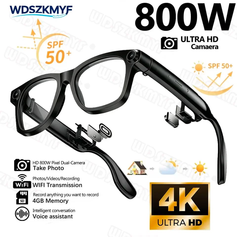 2026 AI Smart Video Glasses with Camera and Photo Capabilities featuring an 8MP camera 4K resolution Shooting Image Bluetooth