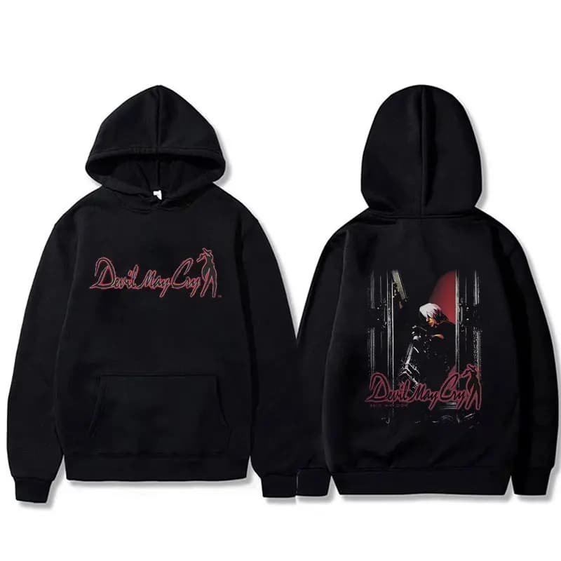 Felpa con Cappuccio Devil May Cry Dante, Regalo per Fan, Stile Gotico Vintage Oversize Unisex, Abbigliamento Casual e Cosplay