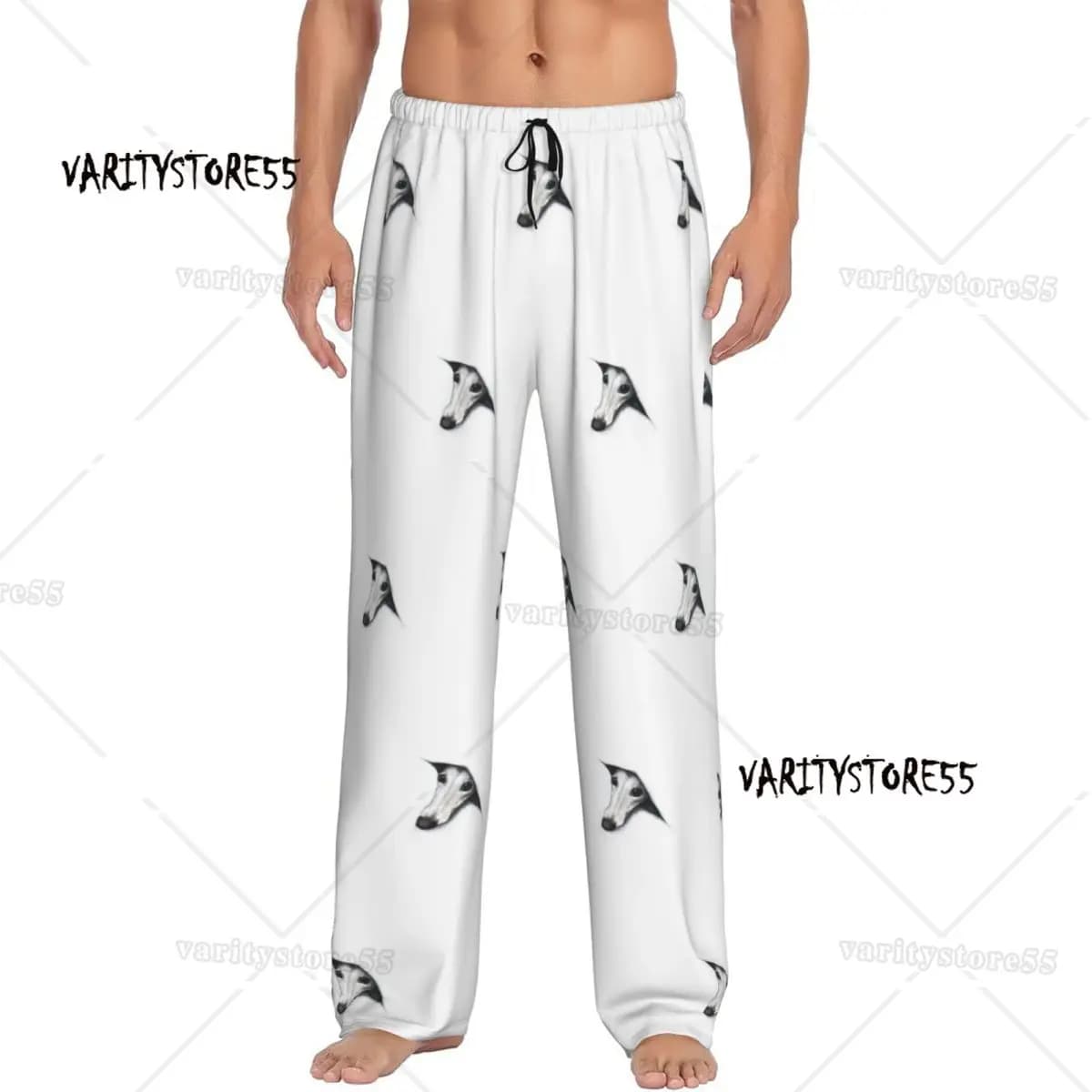 Pantaloni pigiama Whippet Peeping Whippet personalizzati Pantaloni da notte elasticizzati per cani levriero Lurcher da uomo con tasche