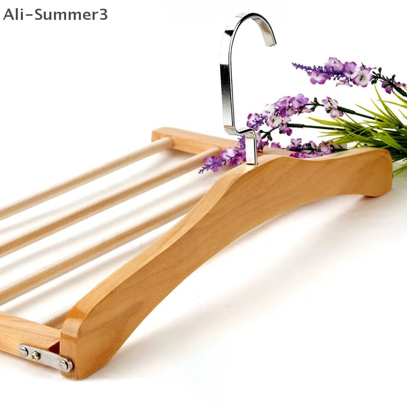 (YY) 1Pc 2025 New Clothes rack for plywood trousers space saving clothes hangers for durable wooden clothes Organizer for ties Scarves