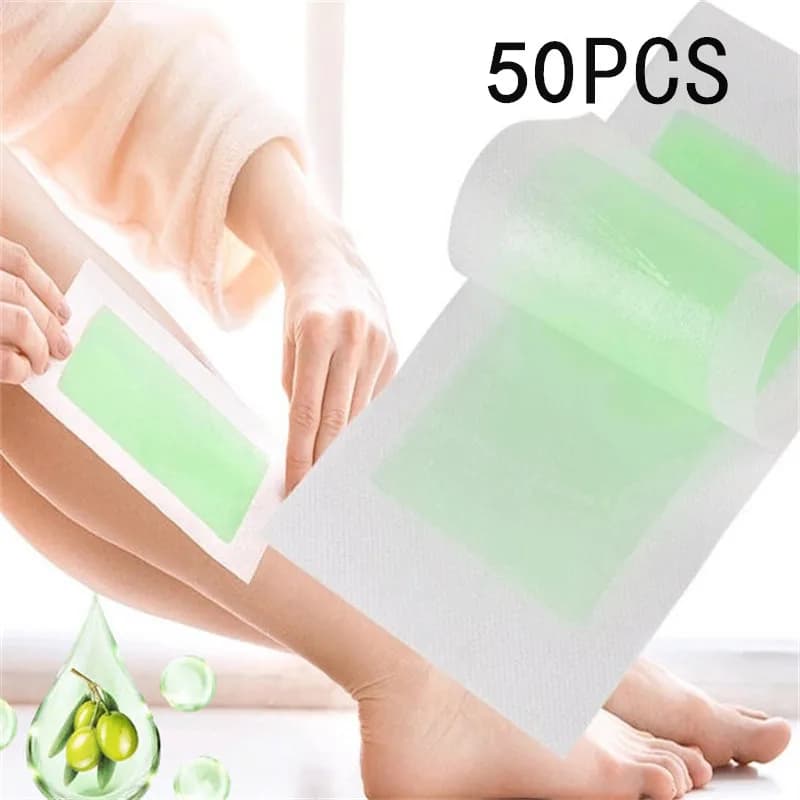 Strisce di cera per depilazione professionali 10/50 fogli 18x9 cm Carta per depilazione fronte-retro per bikini gamba corpo viso
