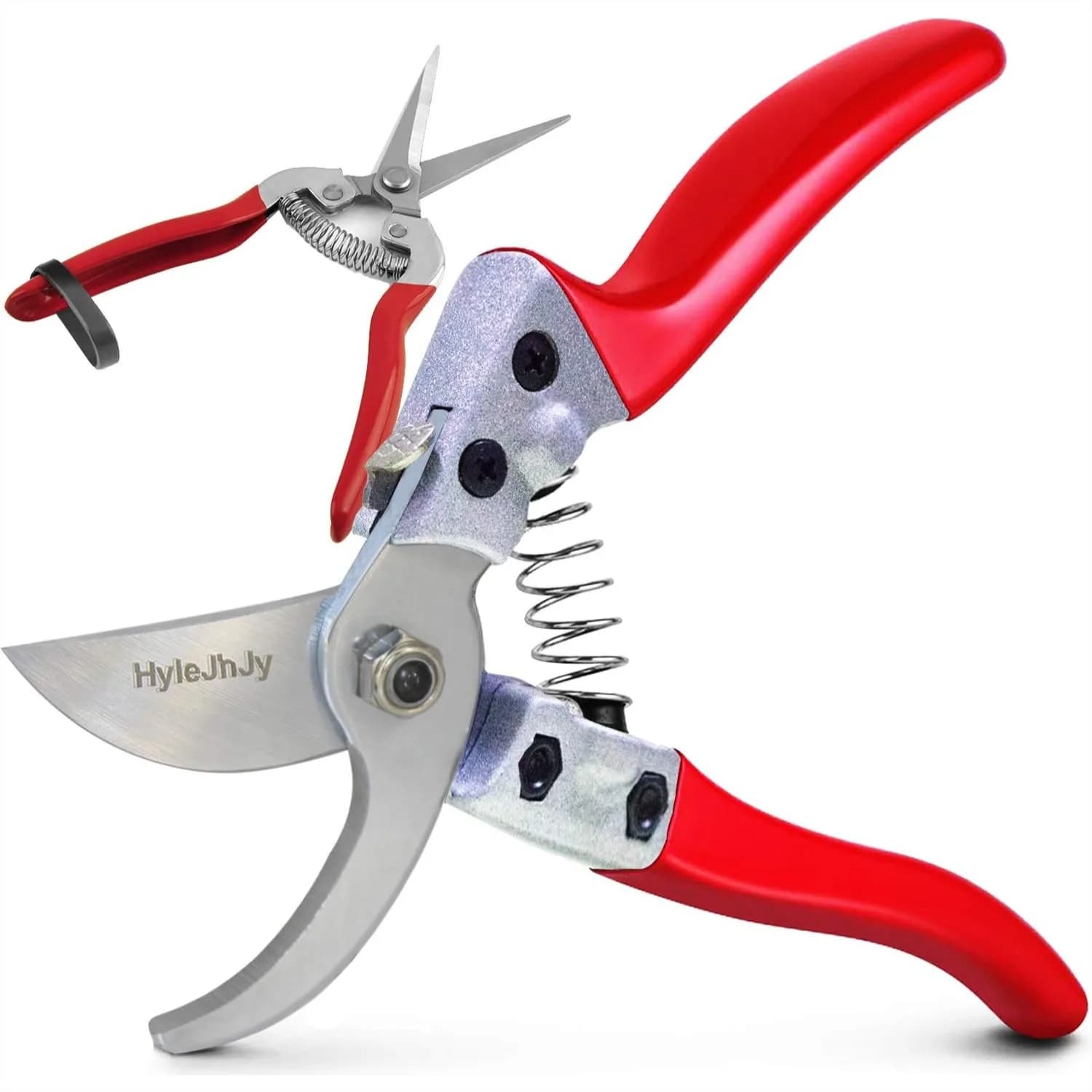 Power Scissors with SK5 Stainless Steel Blades for Gardening and Cutting Coppers, Red