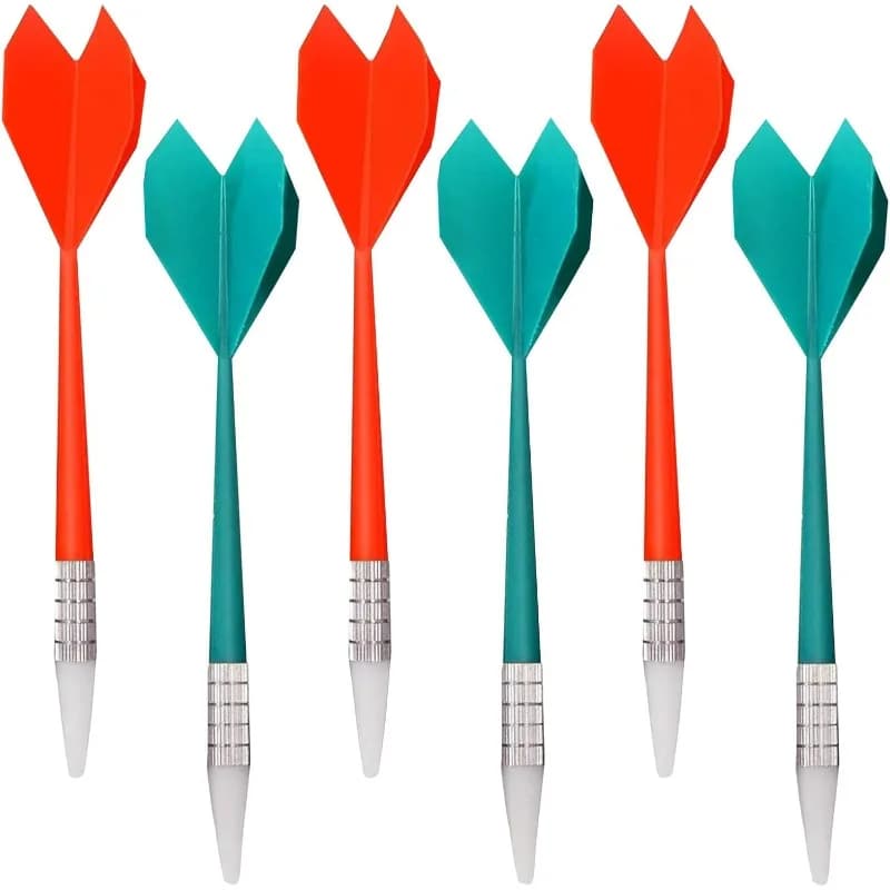Set di 6 Freccette con Punta Morbida in Plastica per Tavole da Dardo, Ideali per Giochi al Chiuso in Ufficio e Casa per Bambini e Adulti (Rosso+Verde)