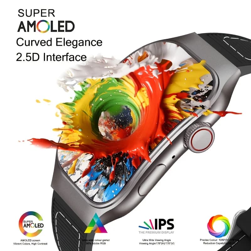 LAXASFIT Nuovo Smartwatch da Donna con Schermo Curvo 2.01'' AMOLED HD Touch Screen, Bluetooth 5.3, Chiamate Vocali, Smartwatch Fitness da Uomo