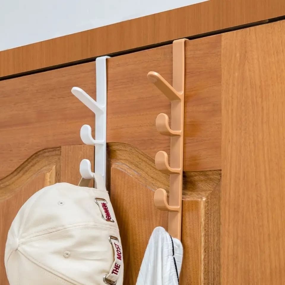 Clothes rack for door of the bedroom Clothes rack over door Hooks for organization of plastic house Bags for rail bags