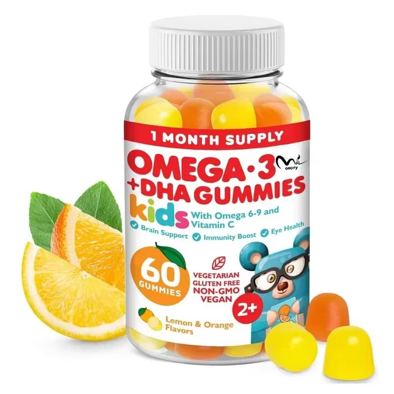 Omega 3 vegetarian gumellas, suitable for children and small children (60 pills), containing Omega 6 and 9, without fish oil and gluten