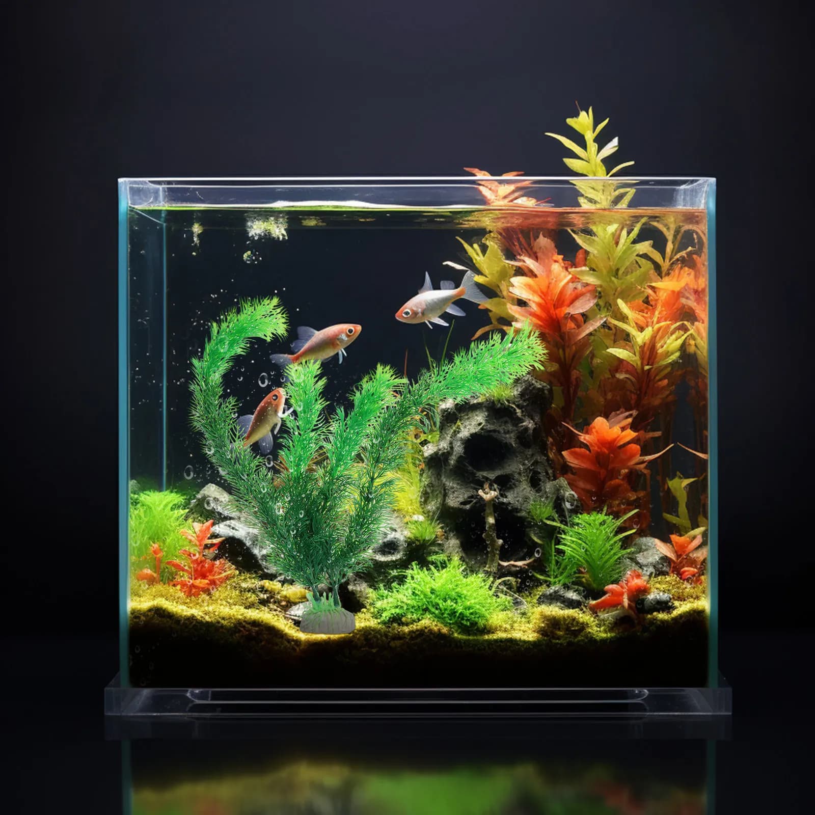 30x15x8cm Green Plastic Artificial Plants for Aquariums Lifelike Safe Fish Tank Decorations Aquarium Plants Fish Tank Decoration