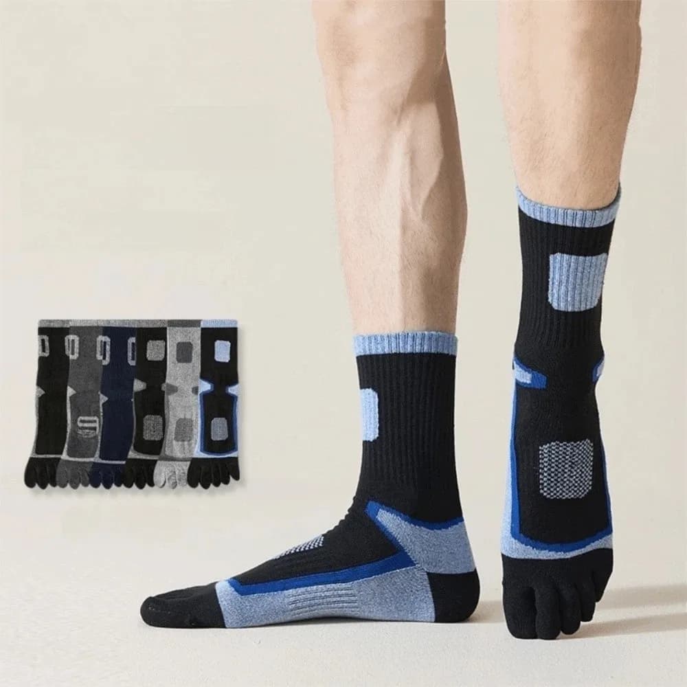Simple Breathable Five Finger Socks Mesh Sweat-Absorbent Men Socks Quick Dry Anti-odor Five Toe Socks Running