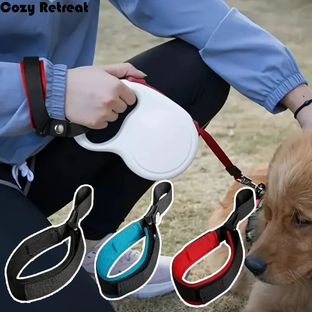 Guinzaglio Retrattile per Cani con Cinturino da Polso Regolabile, Anello Braccialetto Anti-sganciamento, Comodo e Antiscivolo