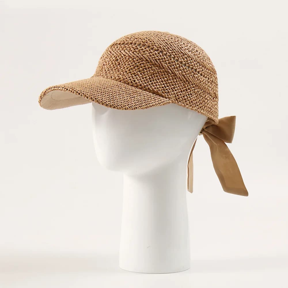 New Hollow Breathable Extra Long Brim Baseball Cap for Men Women, Casual Outdoor Sun Straw Hat Beach Vacation