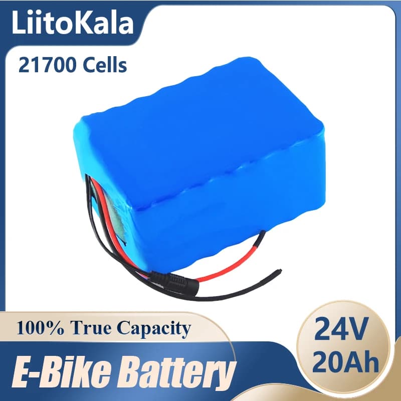 LiitoKala 24V 20Ah 21700 7S4P batteria al litio 29.4V bicicletta scooter scooter portatile Dotato di caricabatterie 2A