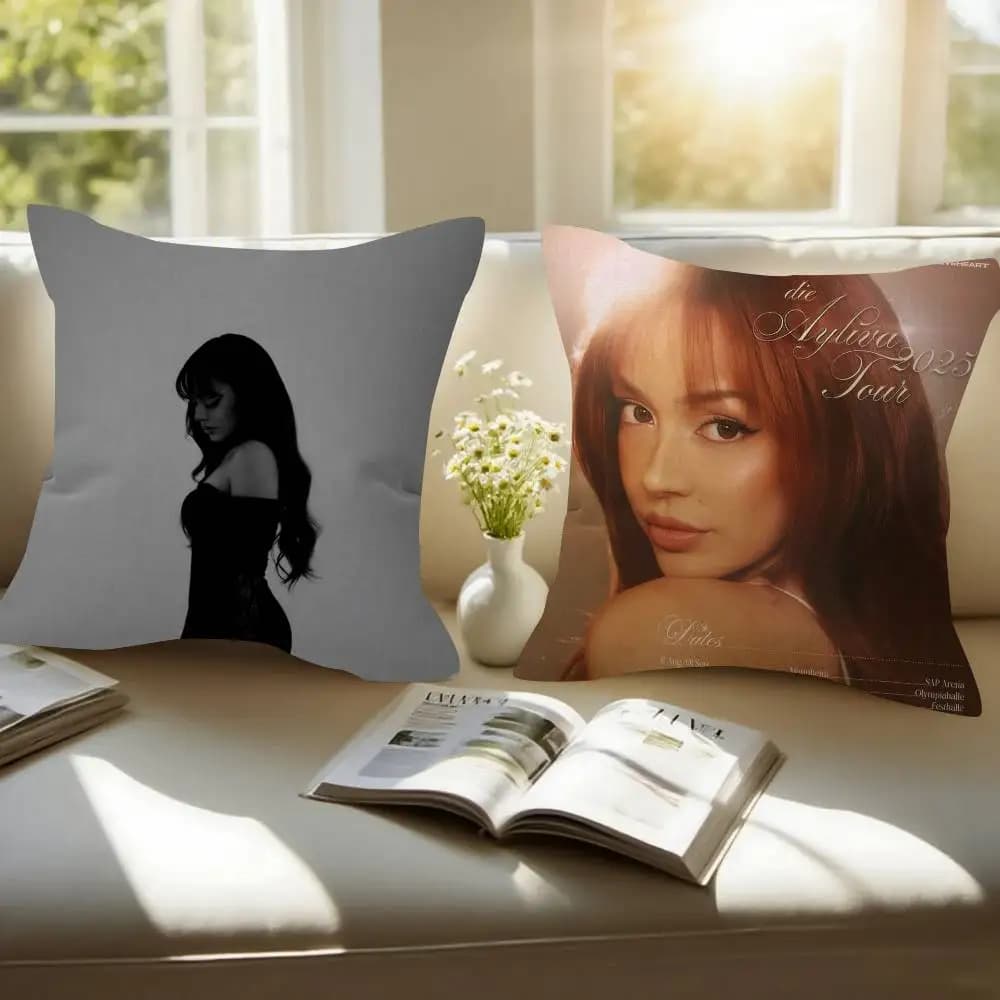 Beauty A-Ayliva German Singer Double-sided Printed pillow cover Short plush Suitable living rooms bedrooms throw cushion cover