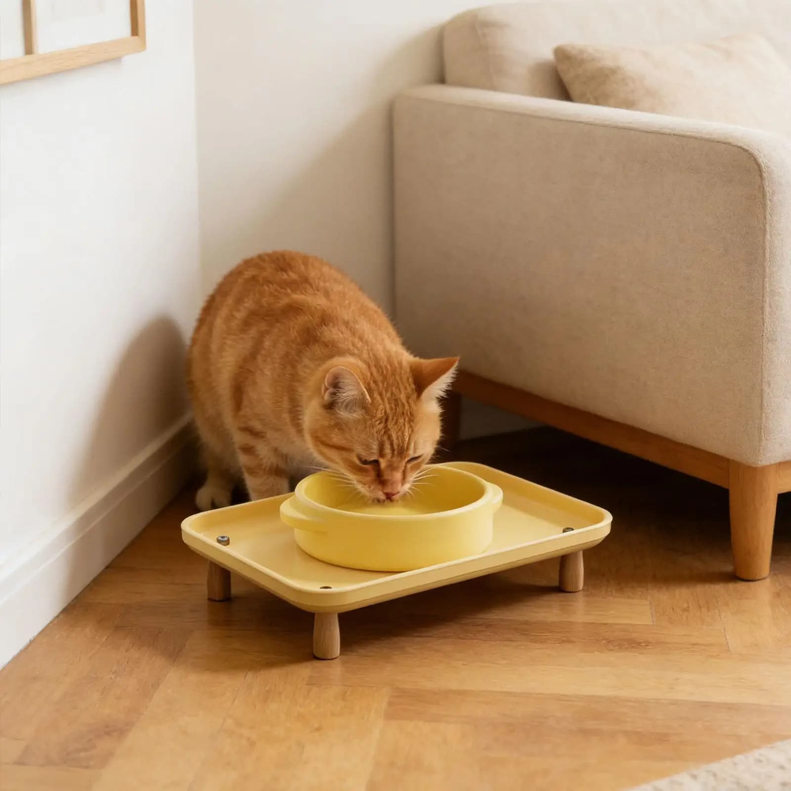 Dog Bowl Stand Elevated Feeder Anti Roll Design Washable Pet Food Mat Ready Raised Dog Bowls for Food or Water