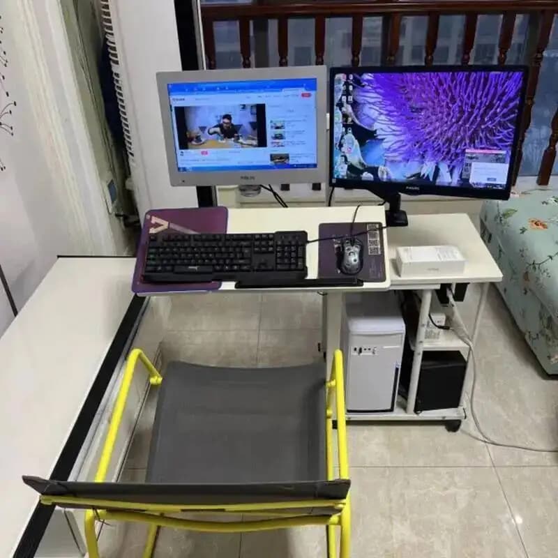 Scrivania Ergonomica per Studenti con Altezza Regolabile, Supporto per Monitor da Letto, Tavolo Console Unico per PC