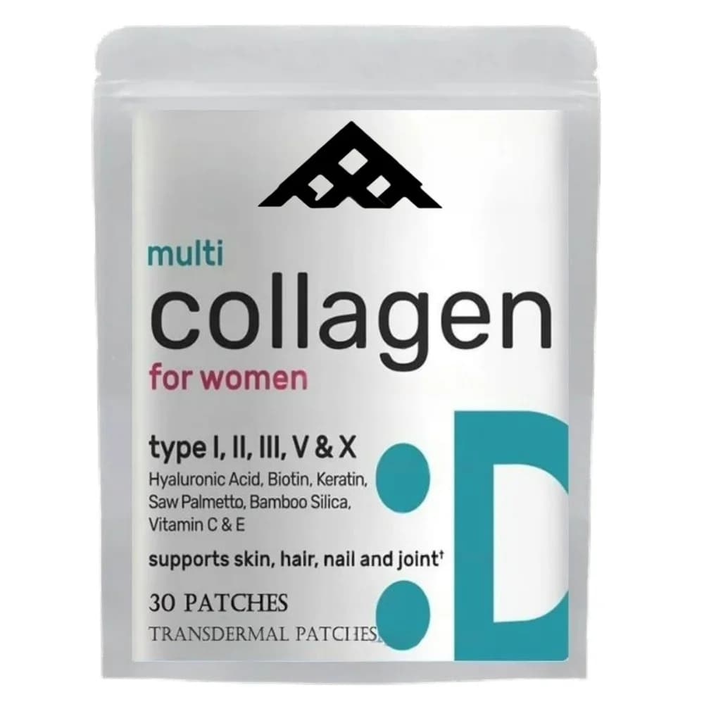 30 patches hydrolyzed collagen peptide tablets with vitamin C, E and biotin, transdermal patches for hair, skin, nails and joint health