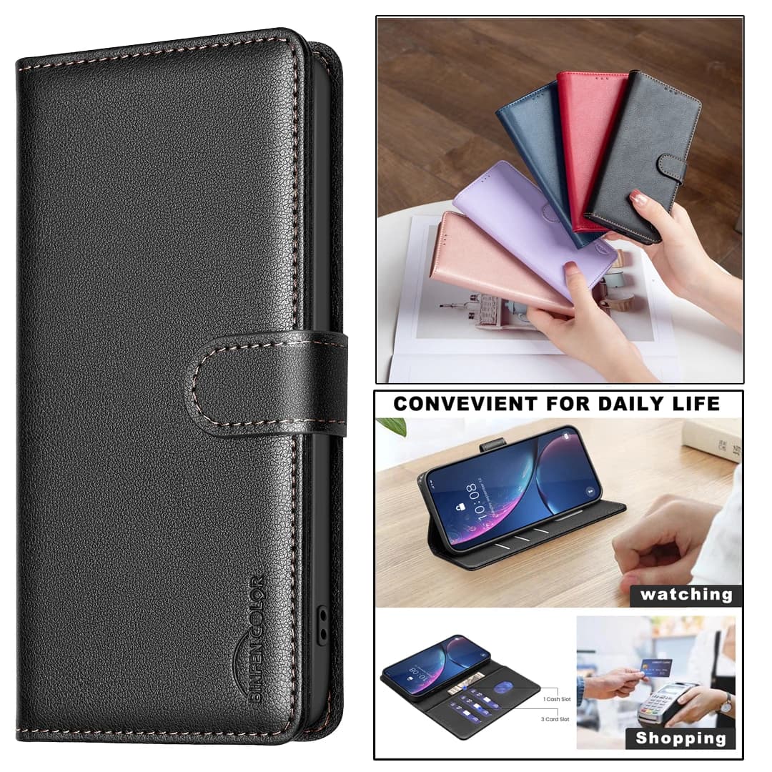 Custodia per telefono a portafoglio in pelle con blocco RFID per Tecno Camon 40 Pro 15 Air 30 4G 5G Premium Flip Cover
