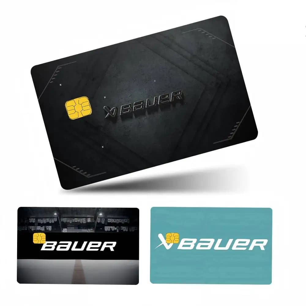 Custodia adesiva per copertura della pellicola del gioco di hockey Bauer per carte di debito di credito con chip piccolo lato anteriore 1 set di 4 pezzi
