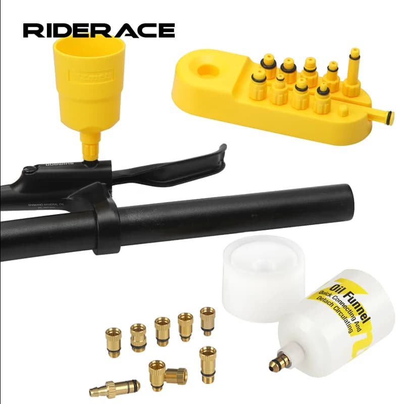 Kit di spurgo olio minerale per freni a disco idraulici per biciclette Adattatori per spurgo olio per bici Strumenti per giunti di riempimento Strumento di riparazione ciclismo per SHIMANO