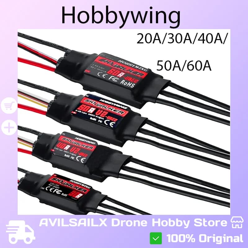 Hobbywing Skywalker 20A 30A 40A 50A 60A ESC Brushless con UBEC per Quadricottero RC FPV, Aeroplano, Elicottero