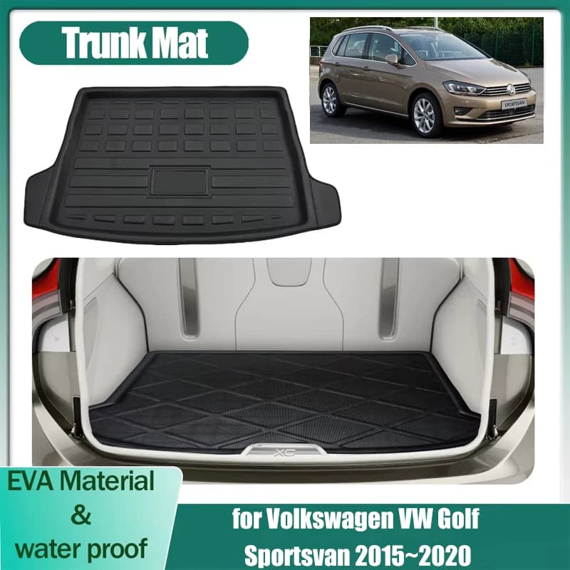 Tappetino per bagagliaio per auto per Volkswagen VW Golf Sportsvan 2015 ~ 2020 2016 2017 Boot Liner Cargo Floor Tappeto Copertura impermeabile Pad Accessorie