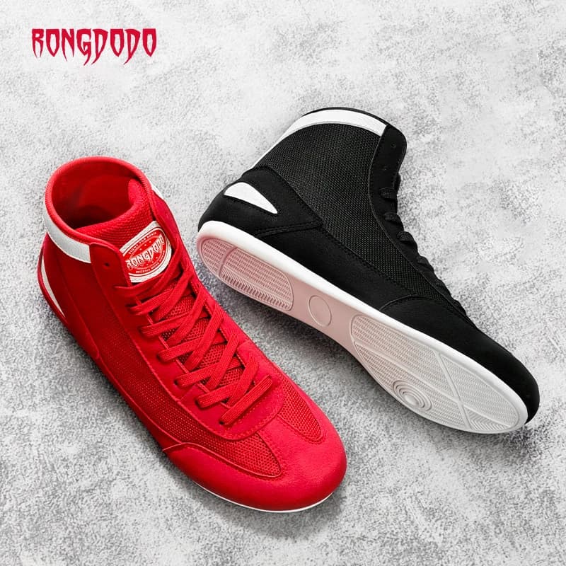 Scarpe da boxe alte Sanda Combat Training Scarpe professionali con supporto per caviglia Wrestling Fighting Scarpe da ginnastica antiscivolo per arti marziali