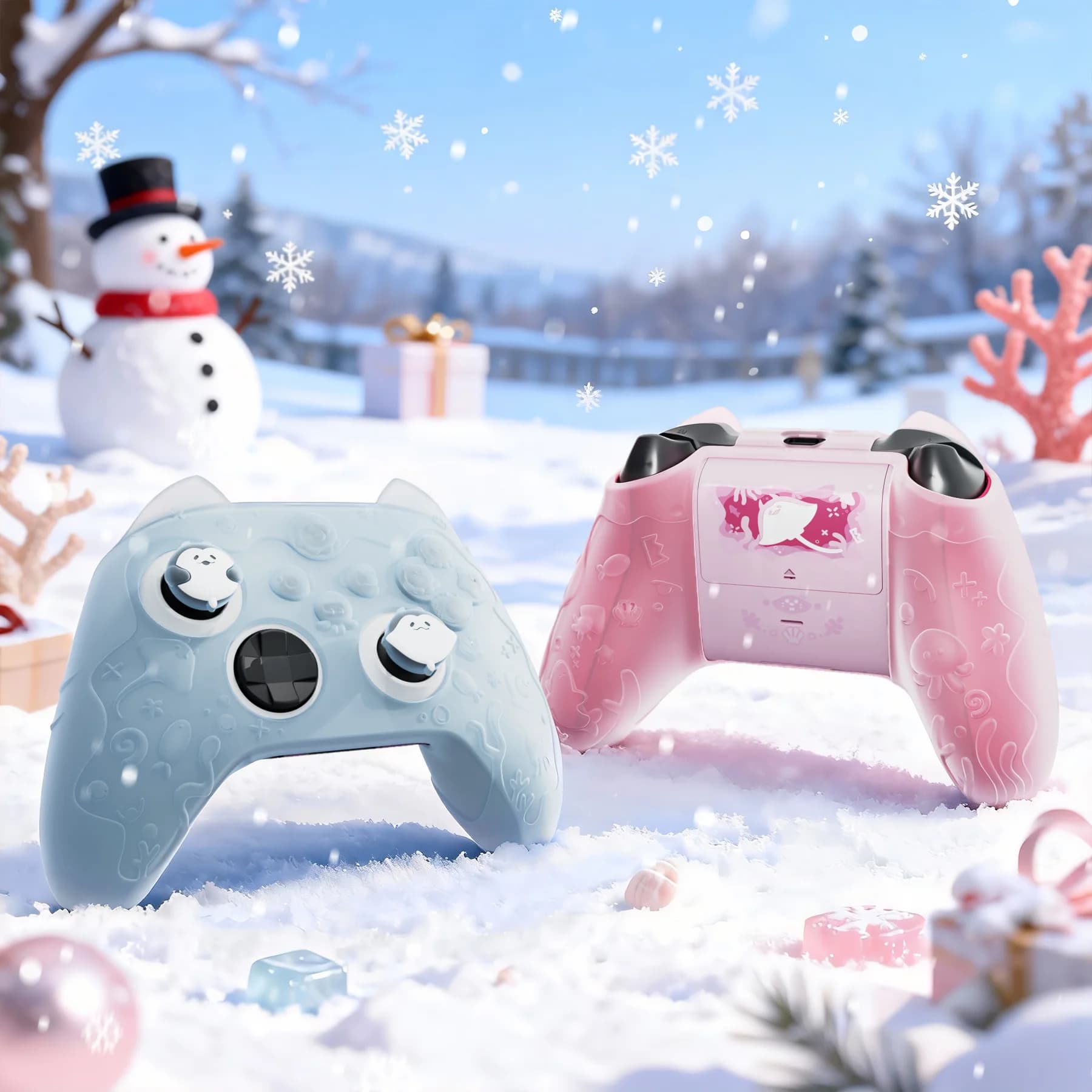 Cover in silicone PlayVital Ocean Whisper Series per controller Xbox Series X/S, protezione completa semitrasparente con impugnatura morbida, blu menta