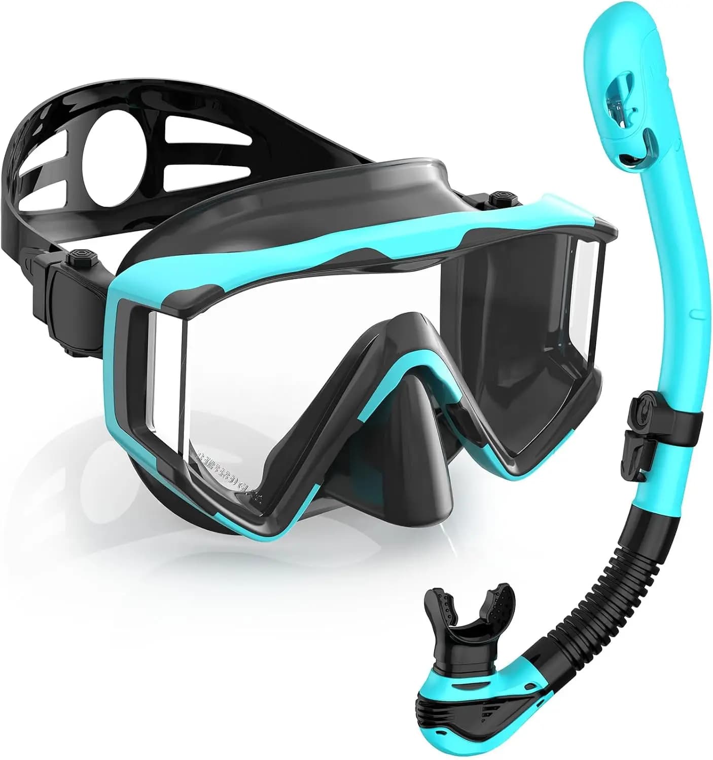 Set Maschera Subacquea Panoramica con Lenti Antiappannamento e Sistema Dry Top, Attrezzatura per Immersioni con Ampia Visuale per Adulti