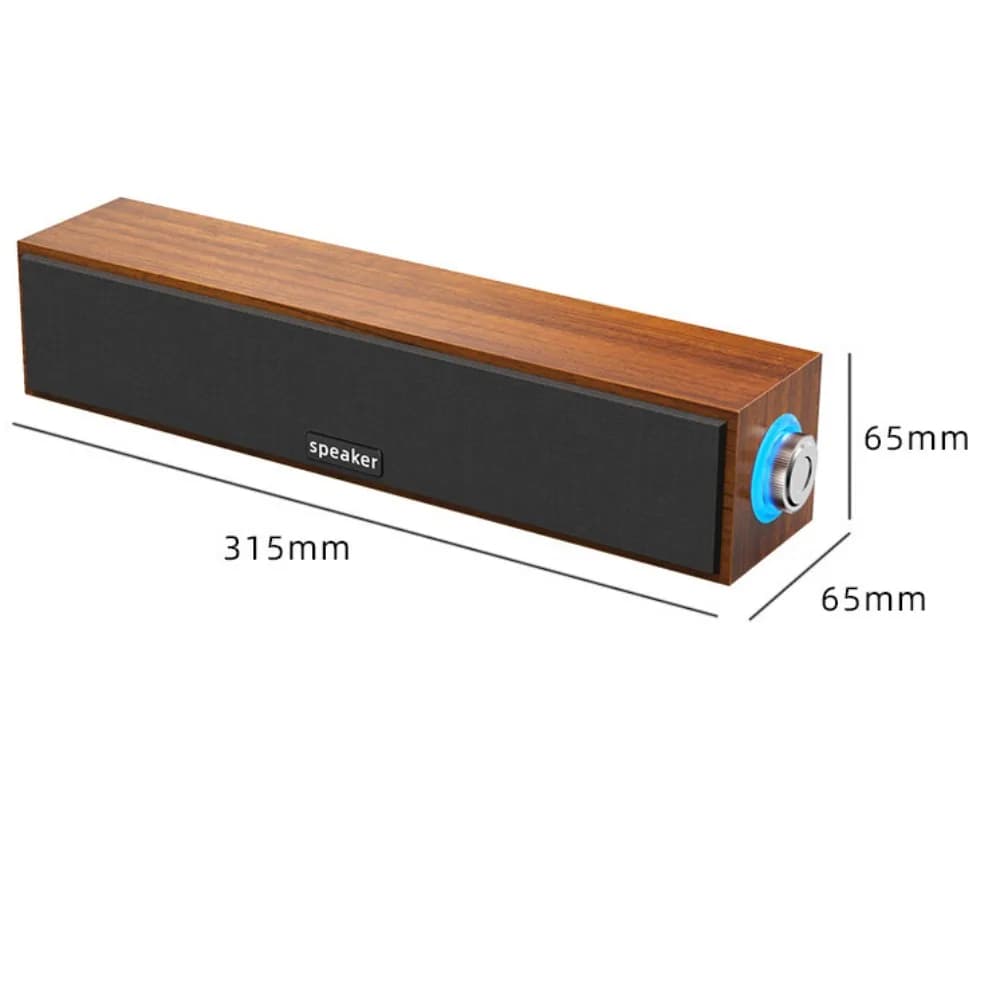 Nuovi altoparlanti doppi Bluetooth cablati USB a striscia lunga Altoparlante piccolo in legno Computer Notebook Sound Bar Desktop Bassi pesanti