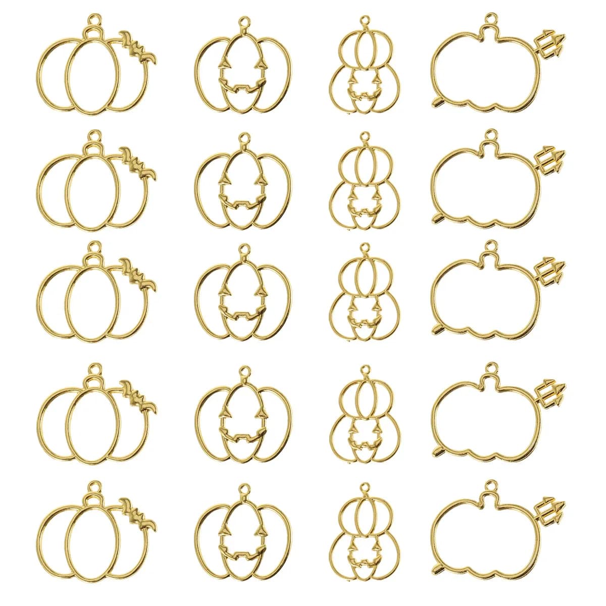 Kit 20 Pezzi Fai da Te per Creazione Gioielli con Ciondoli a Zucca in Resina, Cornici in Cristallo e Resina UV per Collane, Bracciali e Orecchini
