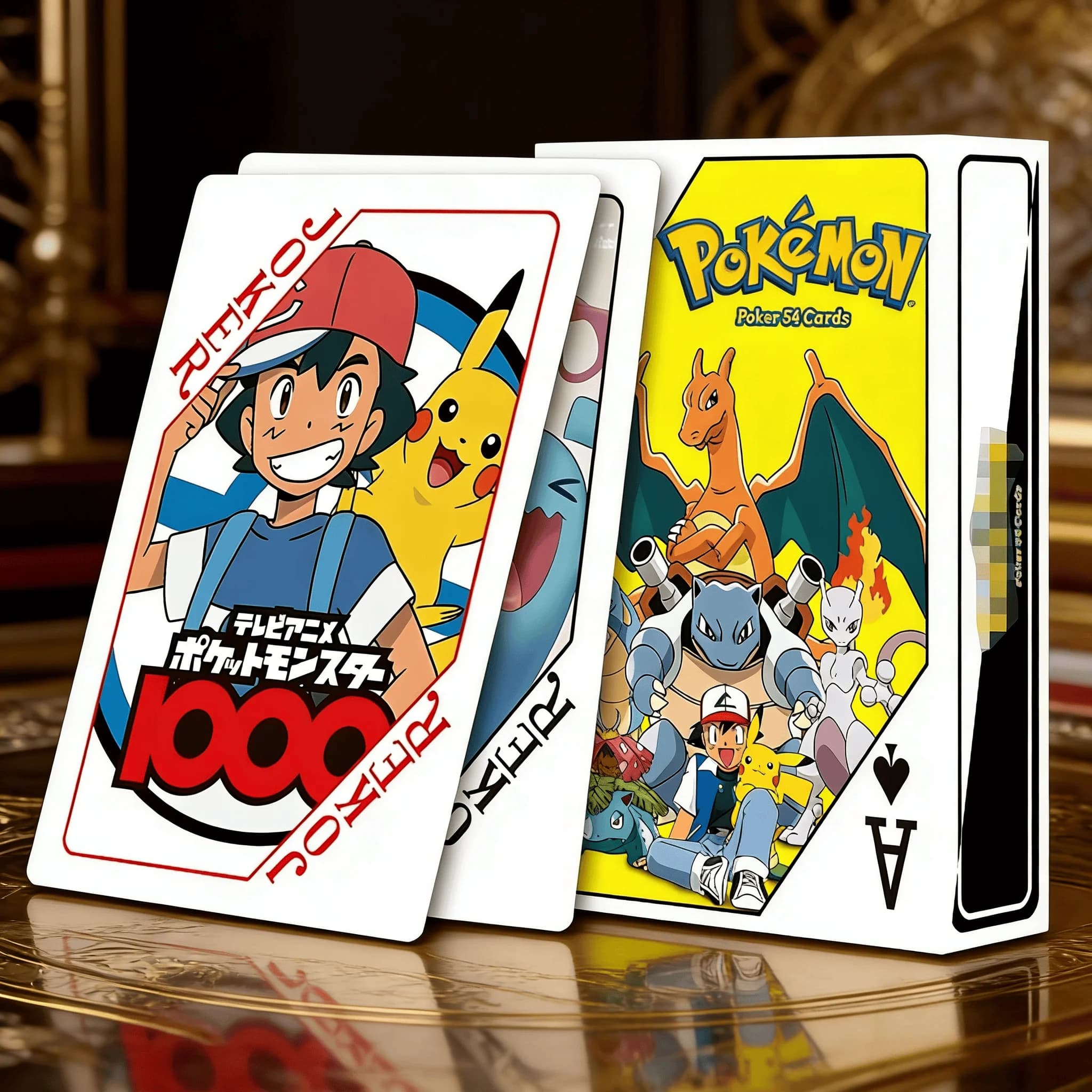 Carte da gioco Pokemon Poker, giochi da tavolo, giocattoli per bambini, set di carte da gioco per bambini, simpatico cartone animato Pikachu Charizard Poke Ball