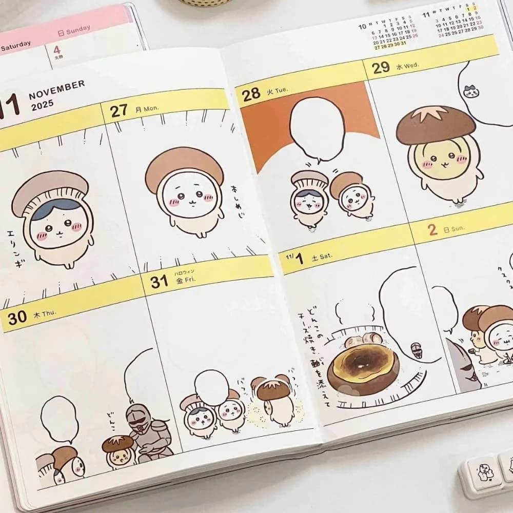 Agenda Mensile Chiikawa 2026, Quaderno per Pianificazione Giornaliera, Blocco Note per Appunti, Libro Portatile per Scrittura, Articoli di Cancelleria