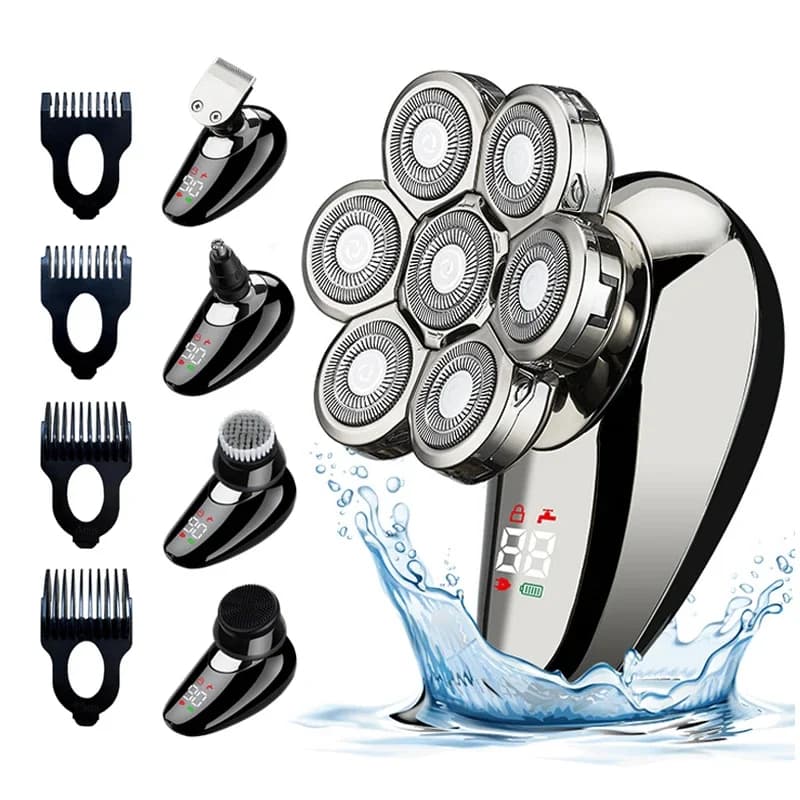 5 in 1 electric shaver for man bald head hair trimmer nose 7D floating blade shaving head rechargeable shaver