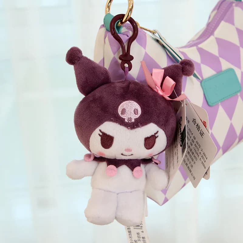 Portachiavi Peluche Sanrio Hello Kitty, Accessorio Borsa, Piccoli Ciondoli Kawaii, Peluche Kuromi, Bambola Pendente, Giocattoli Regalo per Bambini